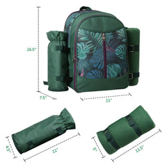Picnic Backpack Set With Cutlery Kit Cooler Compartment Blanket For 4 Persons Picnic Bag with Tableware for Outdoor Camping BBQ
