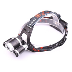 Style: 3 heads, Plug type: EU - Head Torch with 3 or 5 Leds