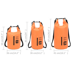 vidaXL Dry Bag with Zipper Orange 4 gal PVC