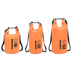 vidaXL Dry Bag with Zipper Orange 7.9 gal PVC