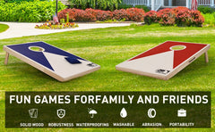 Solid Wood Premium Cornhole Set - 3 Feet x 2 Feet Game Boards, Includes Set of 8 Corn Hole Toss Bags