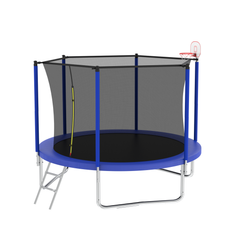 10FT Trampoline for Kids, Basketball Hoop and Ladder, Outdoor Kids Trampoline with Safety Enclosure,Fast Assembly for Backyard Fun,ASTM Approved