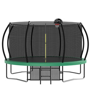 12FT Recreational Kids Trampoline with Safety Enclosure Net & Ladder,...