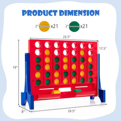 Jumbo 4-to-Score Connect Game Set with Carrying Bag and 42 Coins