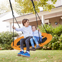 40 Inches Saucer Tree Swing Round with Adjustable Ropes and Carabiners