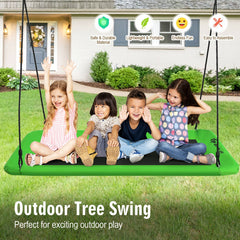 60 Inches Platform Tree Swing Outdoor with  2 Hanging Straps