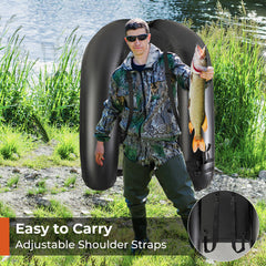 Inflatable Float Tube with Fish Ruler Rod Holder and Storage Pockets-Camouflage