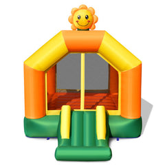 Kids Inflatable Bounce House with Slide and Basketball Rim with 735W Blower - Color: Yellow