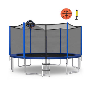 12/14/15/16 Feet Outdoor Recreational Trampoline with Enclosure Net-14 ft -...