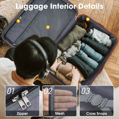 3 Piece Hardsided Spinner Luggage Set with TSA Lock