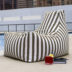 Jaxx Juniper Outdoor Bean Bag Patio Chair, Taupe Stripes